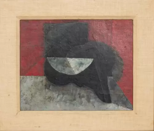 Abstract composition in red, blue, and black 1973-1977