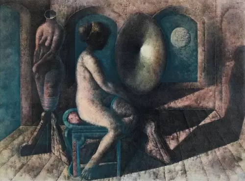 DESNUDO EN FRENTE DE ESPEJO CONCAVA (DESNUDO CON ESPEJO CONVEXO), 1980