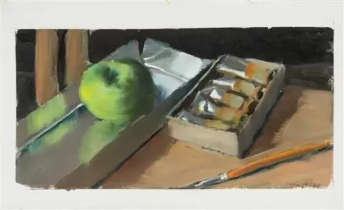 Muerte de la naturaleza, pommes, boite, boite du peintures, 1984