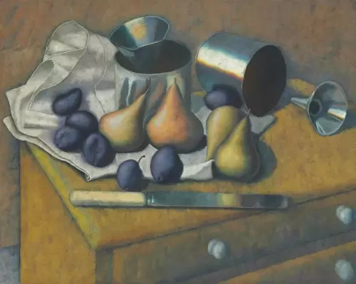 Bodegón: ciruelas y peras I, 1981