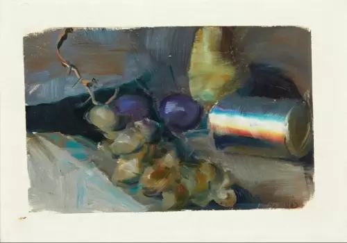 Still life with fruit and tin can, 1983