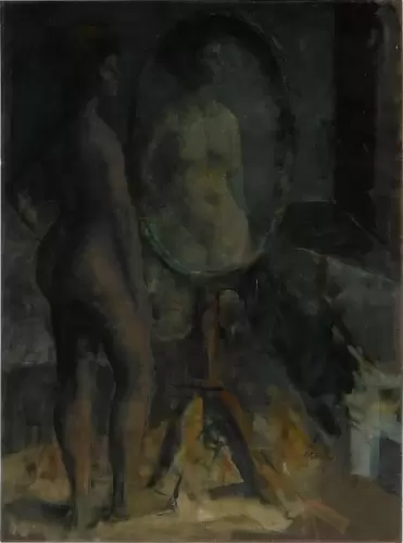 Woman before a mirror, dated 79